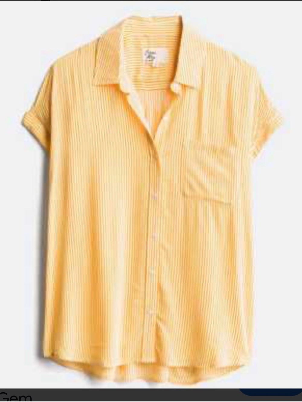 Yellow Striped Button-Front Blouse - Women's Top